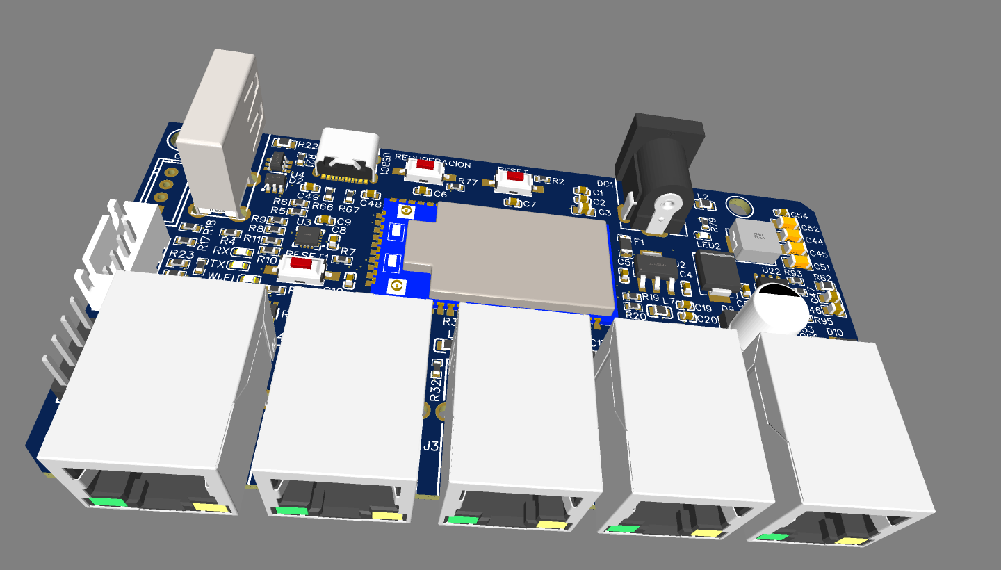 Plataforma de red con múltiples puertos Ethernet